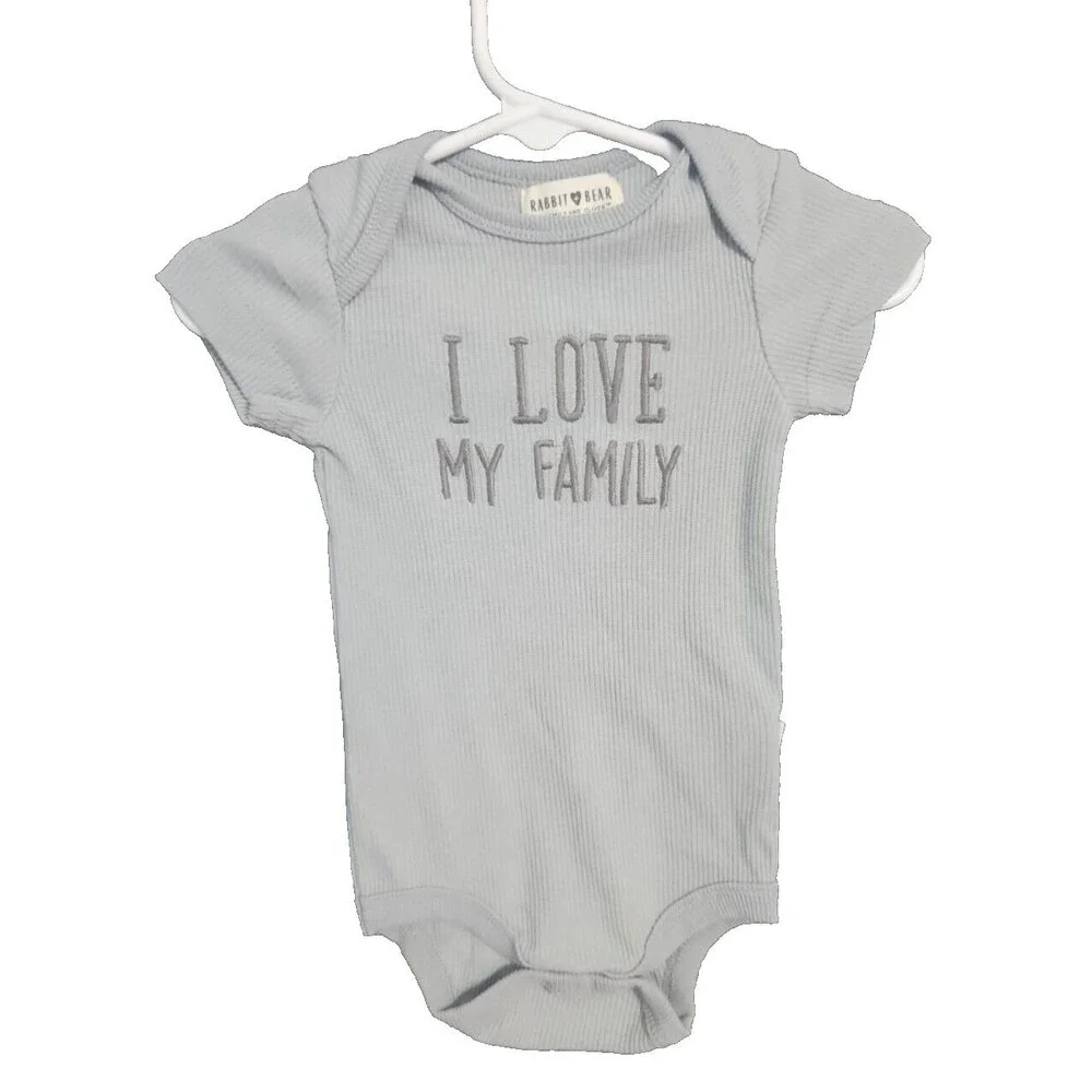 Rabbit + Bear by Emily & Oliver One-Piece Bodysuit 3-6 Mo 100% Organic NWOT